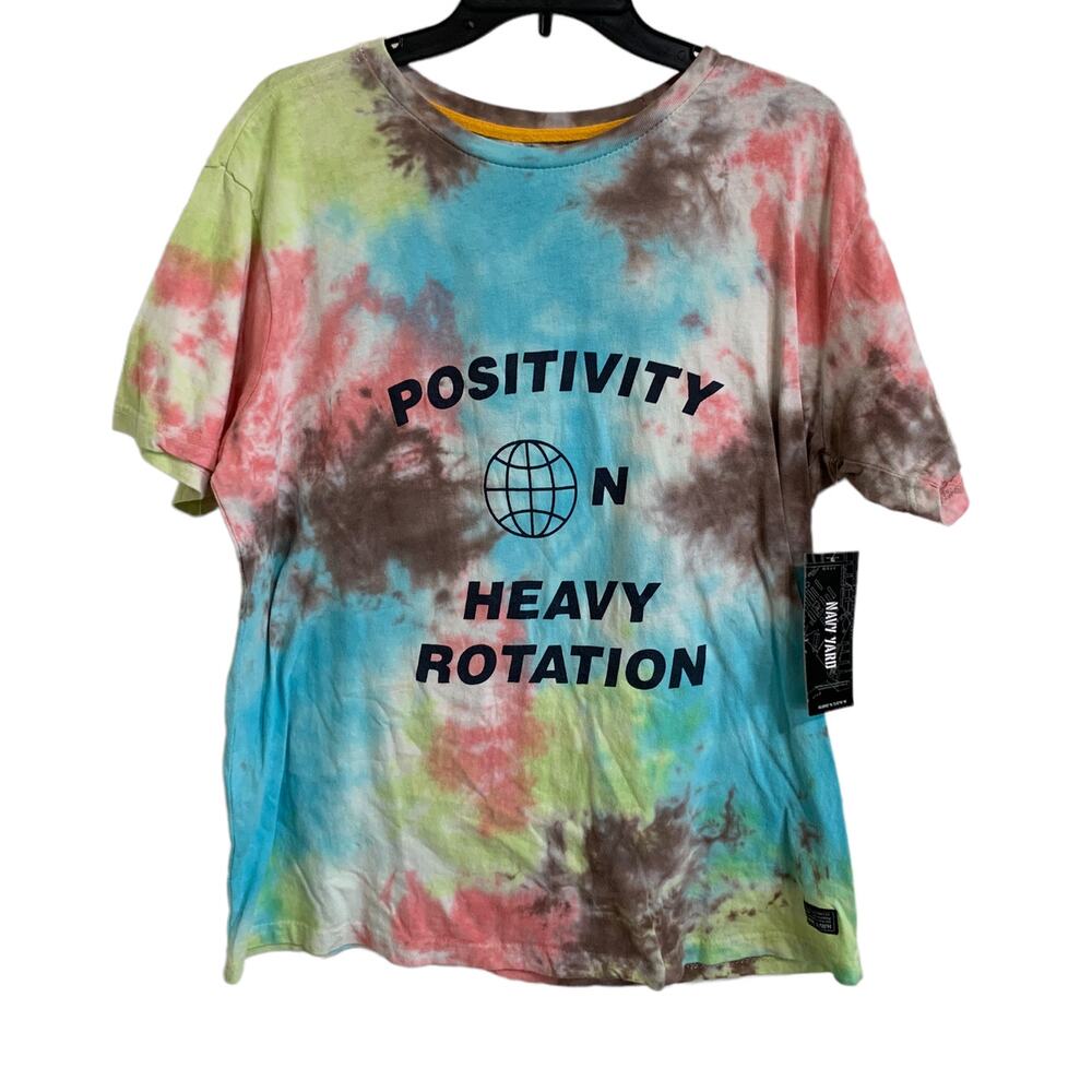 Navy yard positivity tie dye short sleeve‎ tee size Medium NEW